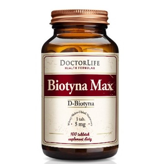 Doctor Life Doctor Life Biotyna Max D-Biotyna 5mg suplement diety 100 tabletek