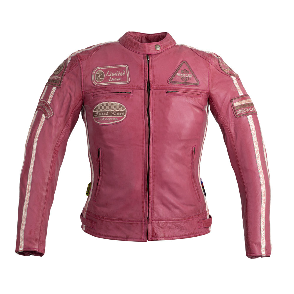 W-TEC Damska skórzana kurtka motocyklowa W-TEC Sheawen Lady Pink, Różowy, S 20537-S
