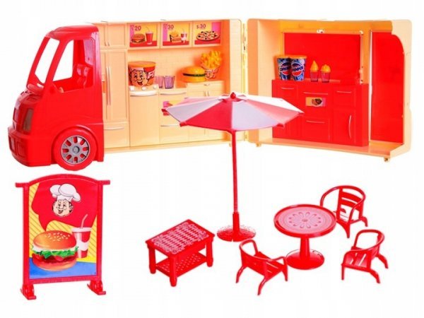 Food Truck auto kamper dla lalek światło dźwięk
