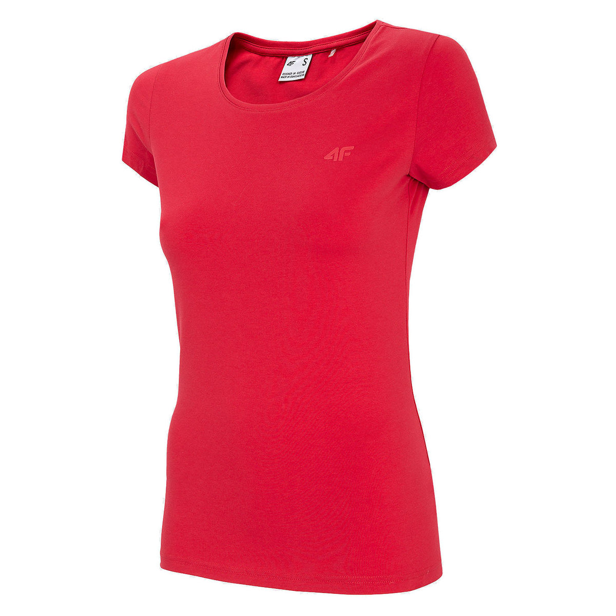 4F, T-Shirt damski, NOSH4-TSD001 62S, czerwony, rozmiar S