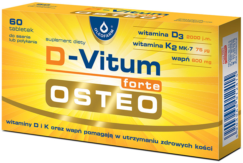 Oleofarm D-Vitum forte Osteo x 60 tabl do ssania lub połykania