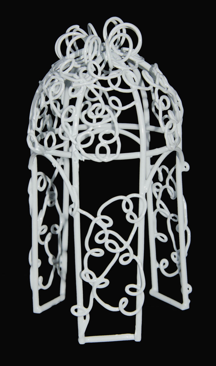 TAJEMNICZY OGRÓD Altanka ogrodowa mini 9,5 x 4,5 x 4,5 cm biała do lasu w słoiku