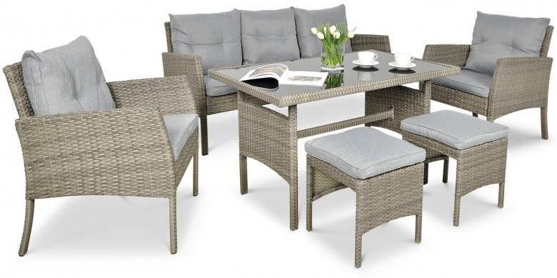 Zestaw mebli ogrodowych FOCUS GARDEN Cortina Dolphin Grey, szary, 6-elementowy