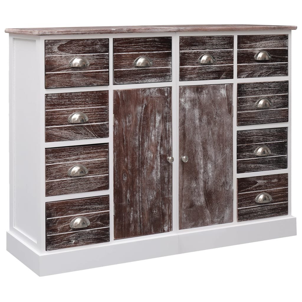 vidaXL vidaXL Komoda z 10 szufladami, brązowa, 113 x 30 x 79 cm, drewniana