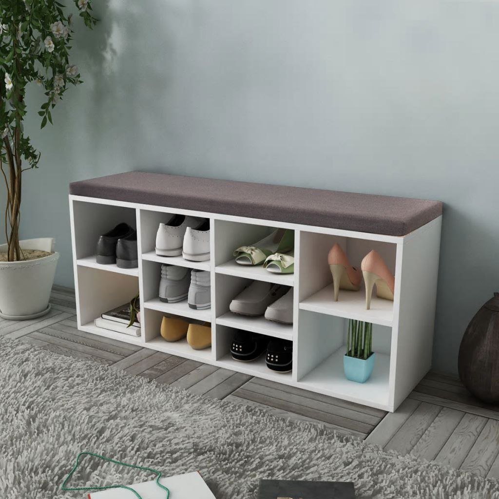 vidaXL vidaXL Szafka na buty z siedziskiem, 10 przegród, biała