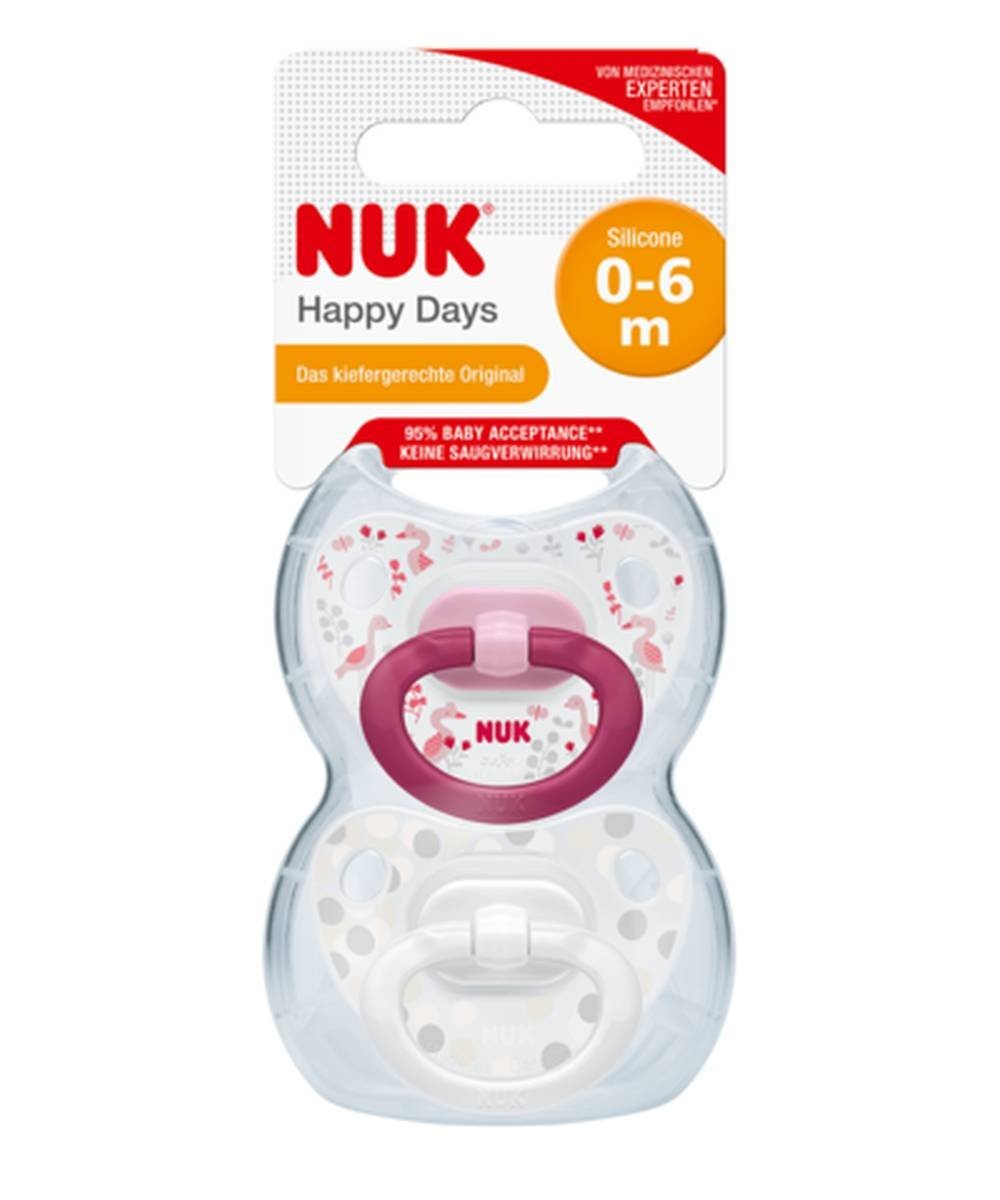 NUK 730128 Smoczek 0-6m HAPPY DAYS silikon 2szt pudełko LNC+10%