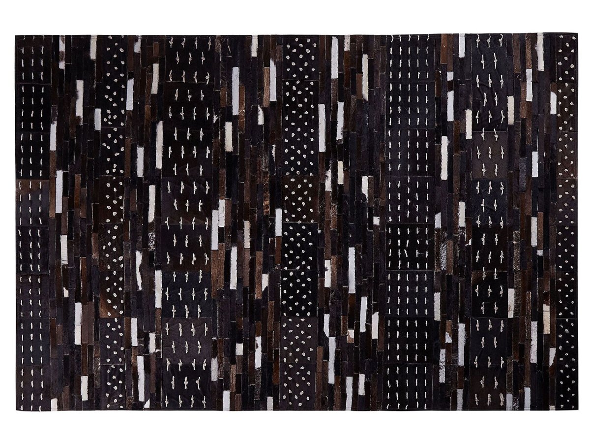 Beliani Dywan patchwork skórzany 160 x 230 cm brązowy AKSEKI