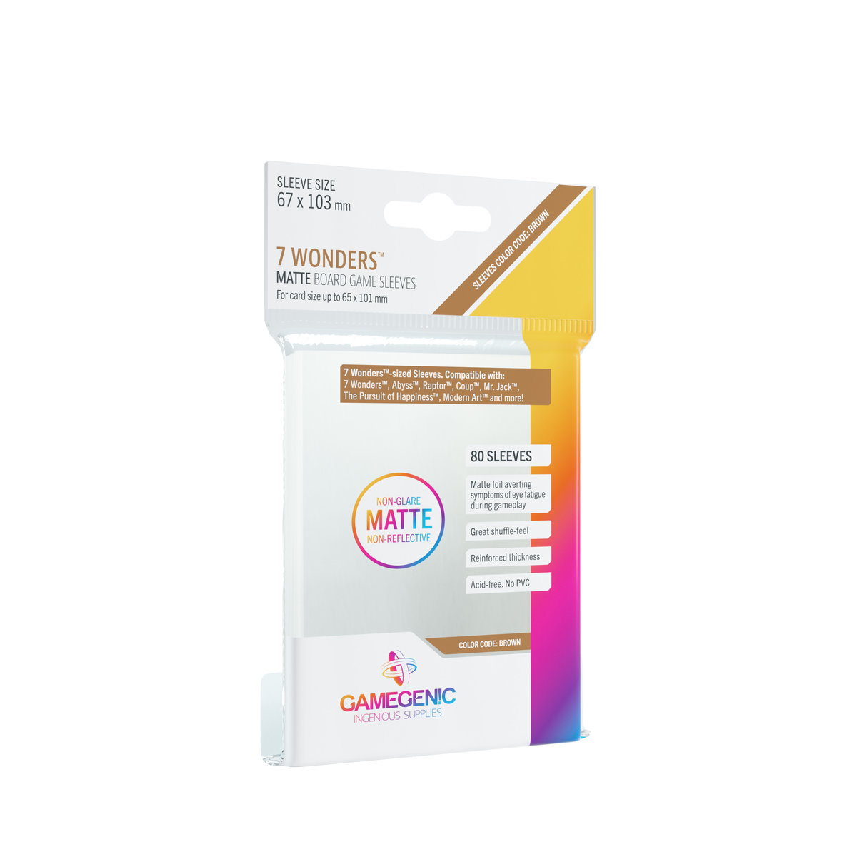 Gamegenic: Matte 7 Wonders Sleeves 67x103mm