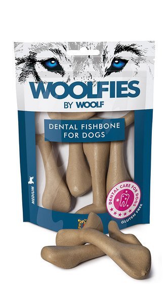 Brit Premium Pies Woolfies By Woolf Dental Fishbone For Dogs Medium 200g