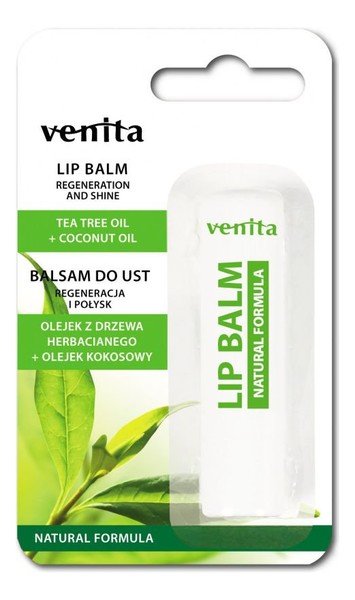 Venita Balsam do ust Olejek z drzewa herbacianego i olej kokosowy - Lip Balm Tea Tree Oil + Coconut Oil Balsam do ust Olejek z drzewa herbacianego i olej kokosowy - Lip Balm Tea Tree Oil + Coconut Oil