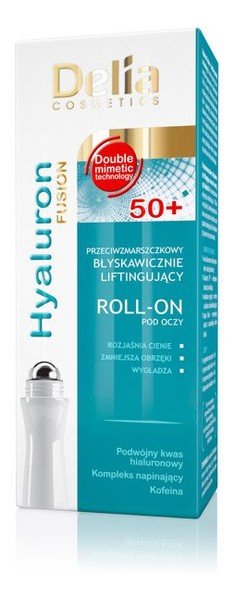 DELIA Cosmetics Hyaluron Fusion 50+ Roll-on liftingujący pod oczy 15ml
