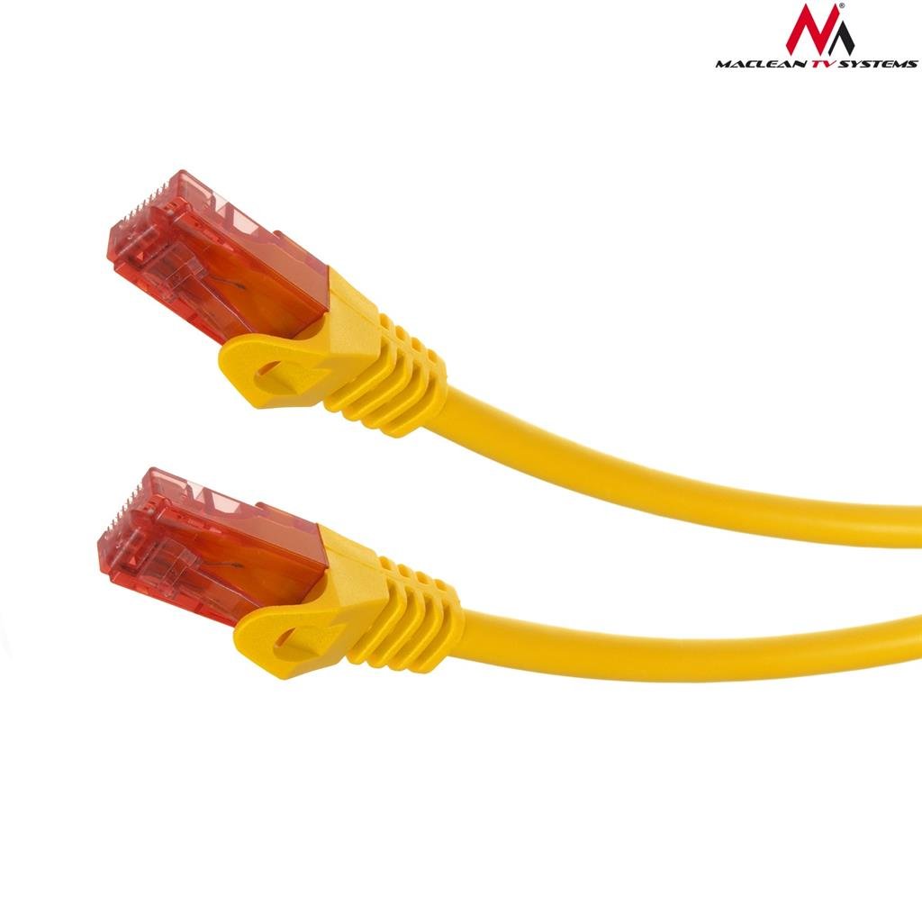Maclean MCTV-300 Y 47260 Przewód kabel patchcord UTP cat6 wtyk-wtyk 0,5m żółty CEN-47260