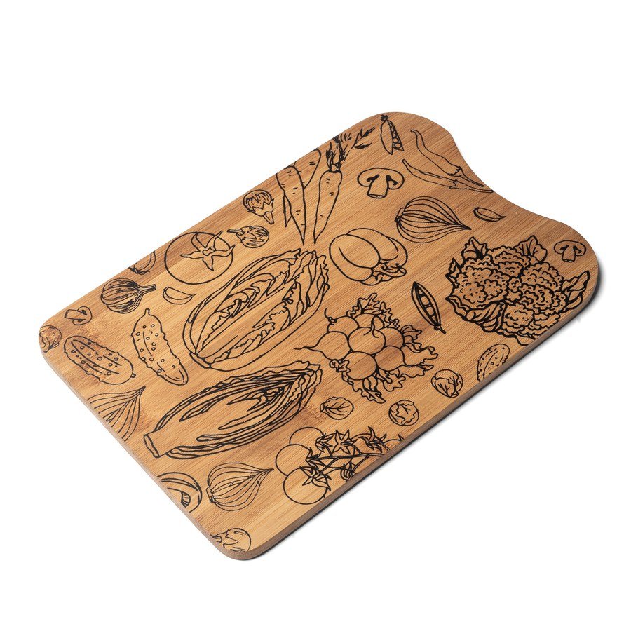 Tadar WARZYWA BAMBUSOWA DESKA DO KROJENIA ZDOBIONA 30,5 X 20,5 CM 5903313409148