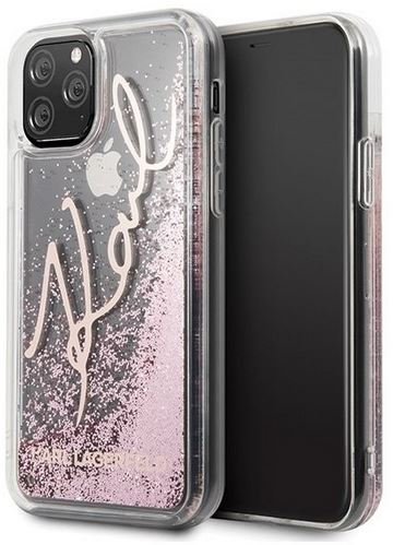 Karl Lagerfeld Obudowa dla telefonów komórkowych Glitter Signature pro Apple iPhone 11 Pro KLHCN58TRKSRG) Różowy