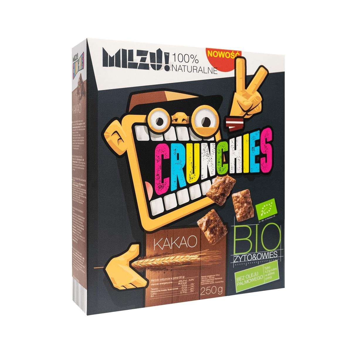 Milzu Płatki Crunchies żytnio-owsiane kakaowe BIO 250 g Milzu M00-F9F0-65702