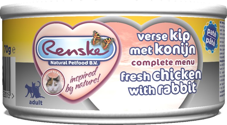 Renske dla kotów Renske fresh meat Chicken & Rabbit 70g