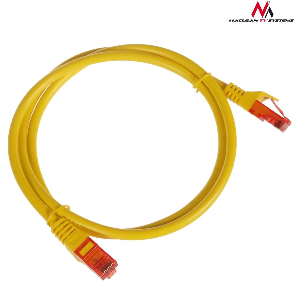 Maclean MCTV-301 Y 47267 Przewód kabel patchcord UTP cat6 wtyk-wtyk 1m żółty CEN-47267