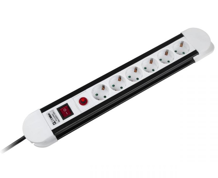 Rebel Listwa sieciowa Rebel  6 gniazd typu niemieckiego, kabel 3m (3x1,5) LEC-URZ3069-3B