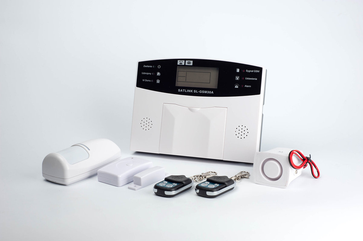Alarm bezprzewodowy GSM SATLINK SL-GSM30A, biały, 110dB
