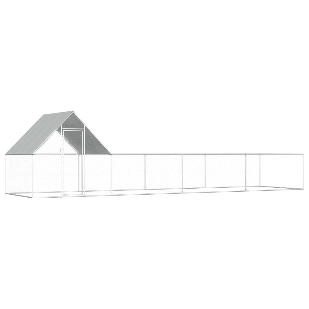 VidaXL Woliera dla kur, 8 x 2 x 2 m, galwanizowana stal 144558         VidaXL