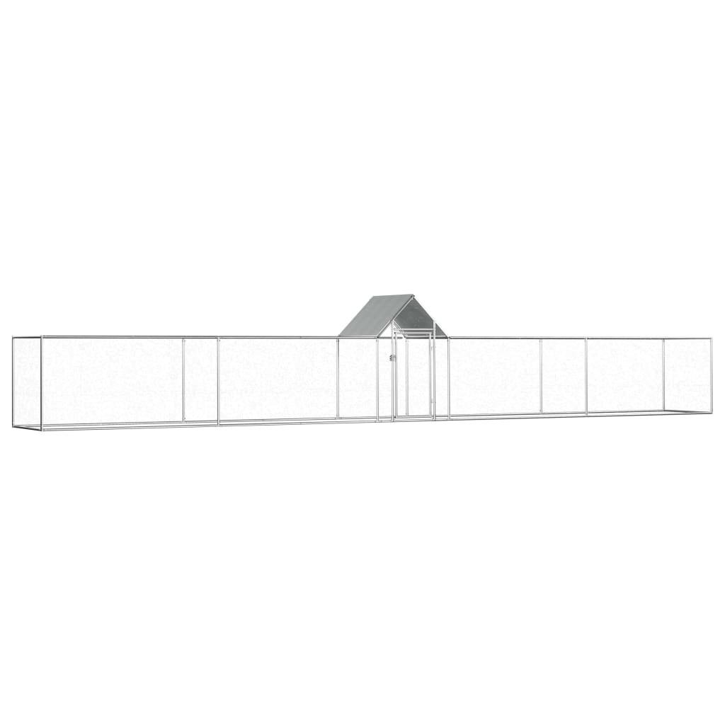 VidaXL Woliera dla kur, 9 x 1 x 1,5 m, galwanizowana stal 144561         VidaXL