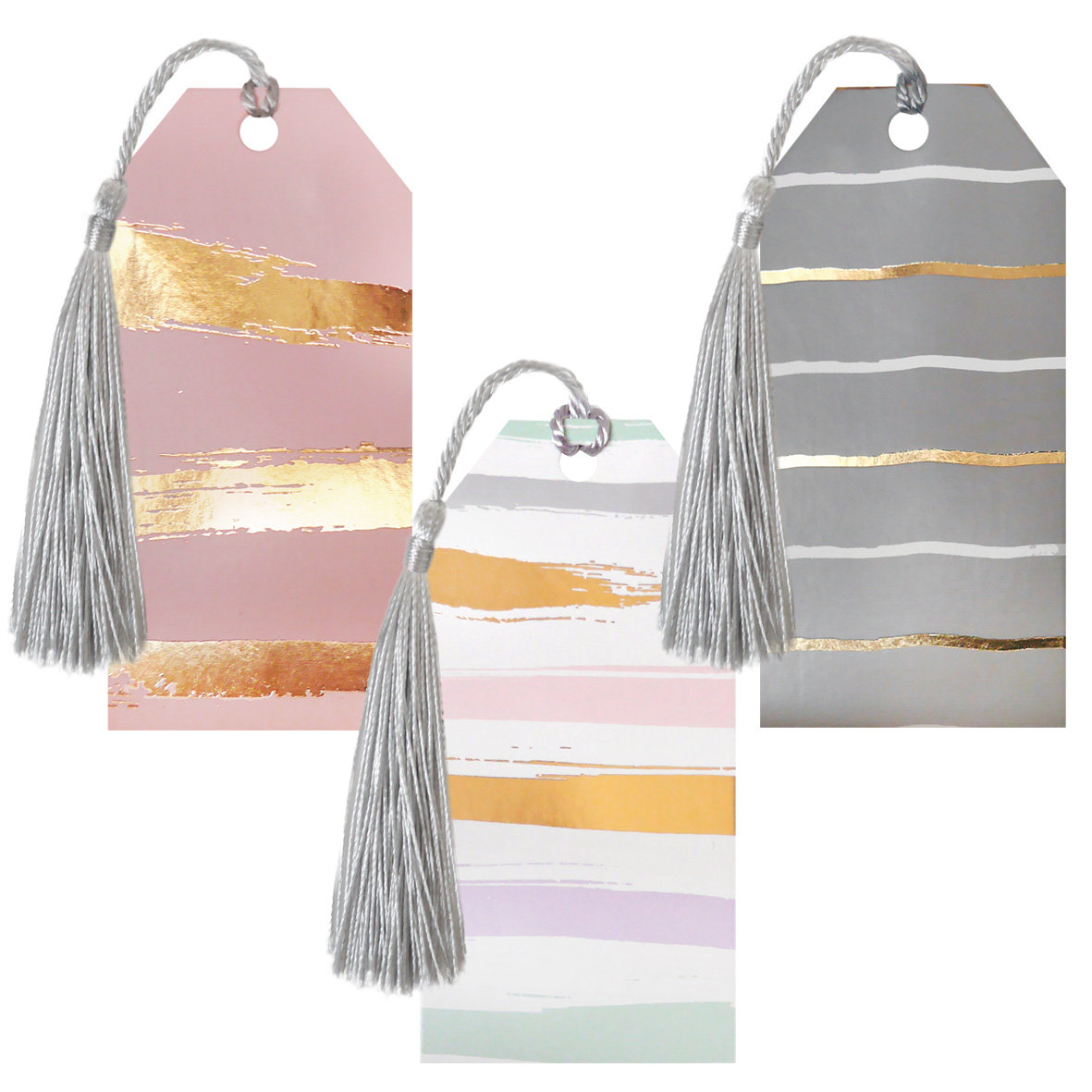 incood. Tagi prezentowe z chwostem pastelowo-złote 6szt