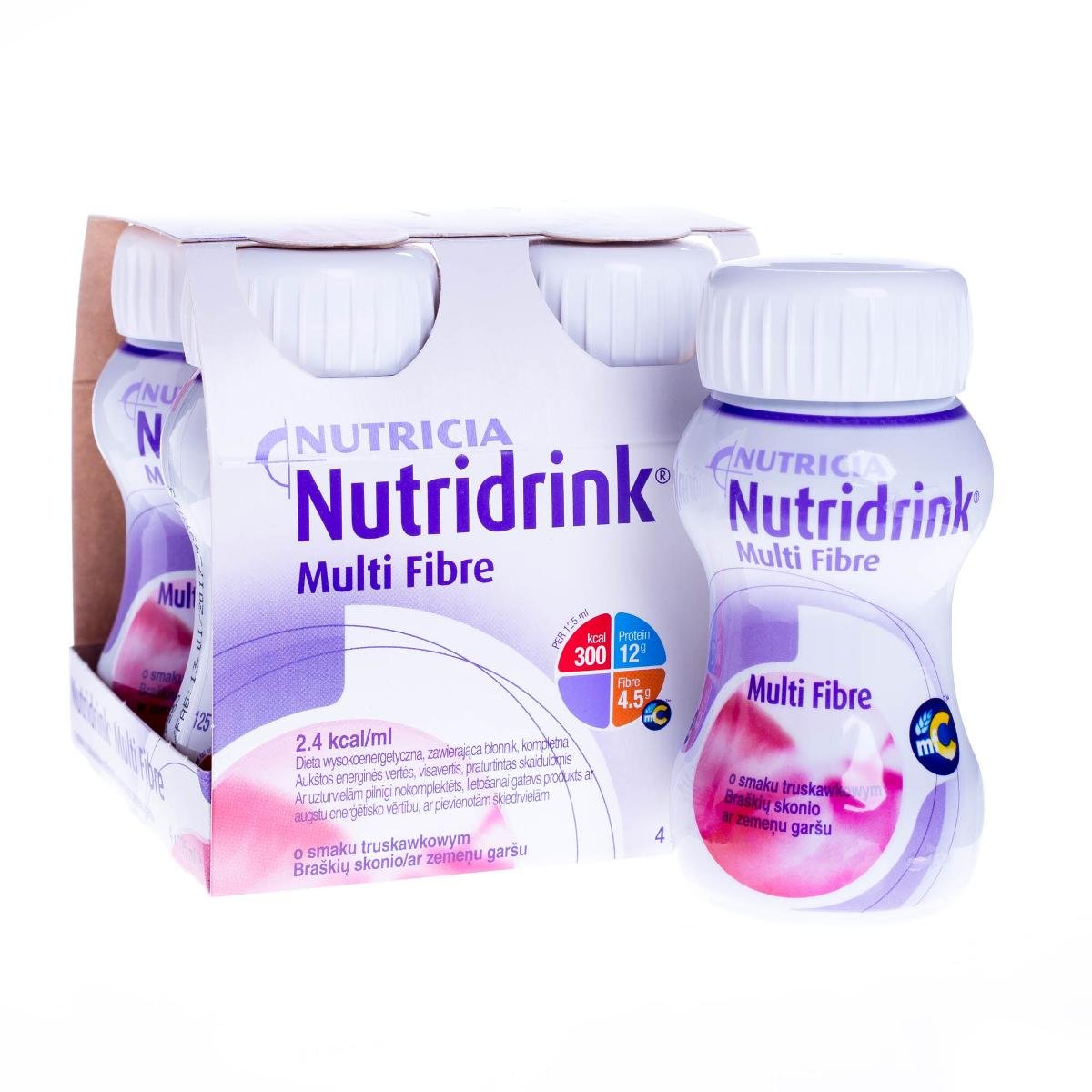 N.V.Nutricia Nutridrink Multi Fibre truskawka 4x125 ml 8425541