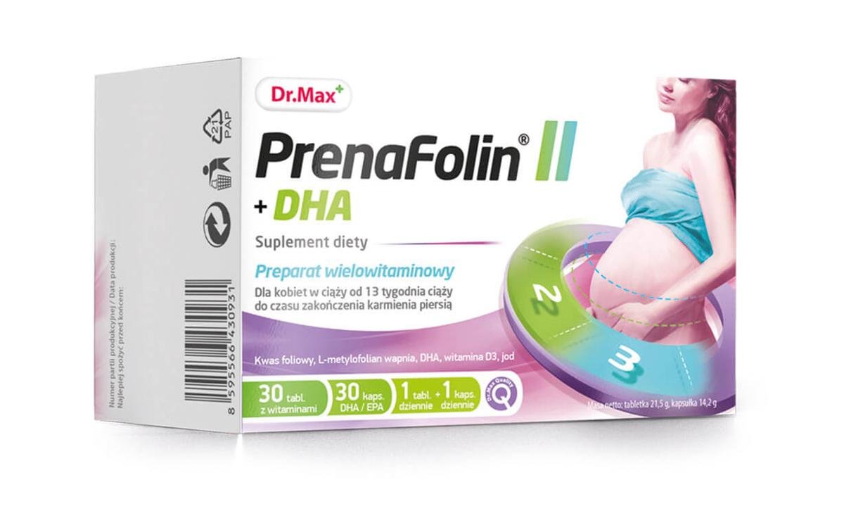 PrenaFolin II + DHA  Dr.Max, suplement diety, 30 tabletek + 30 kapsułek  3137741