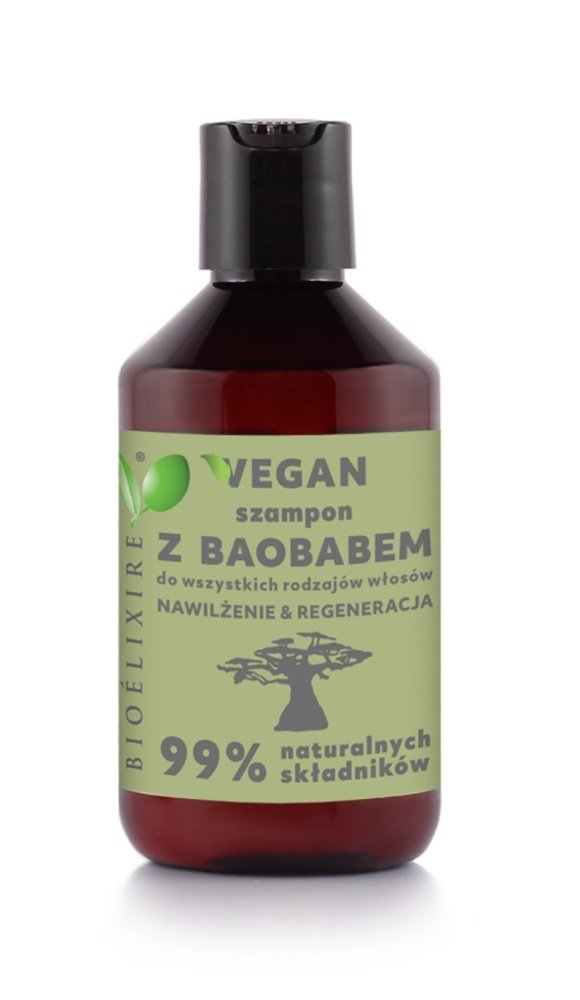 Bioelixire Vegan szampon intensywnie nawilżający Baobab 300ml