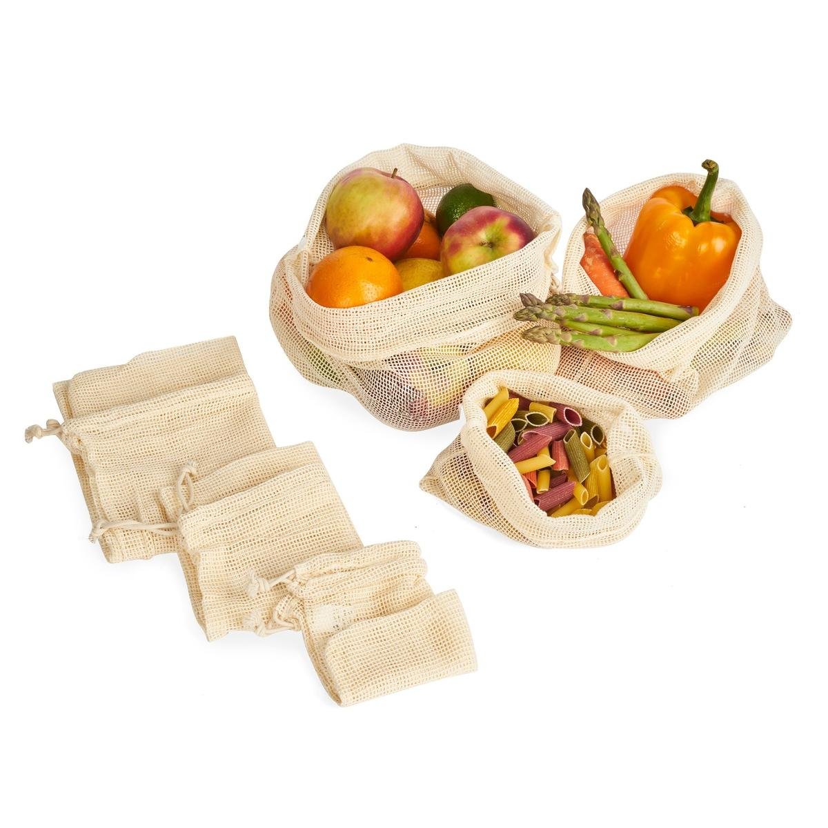 Tadar NO WASTE WORECZKI BAWEŁNIANE NA ZAKUPY 6 SZT RÓŻNE ROZMIARY ECO 5903313416252