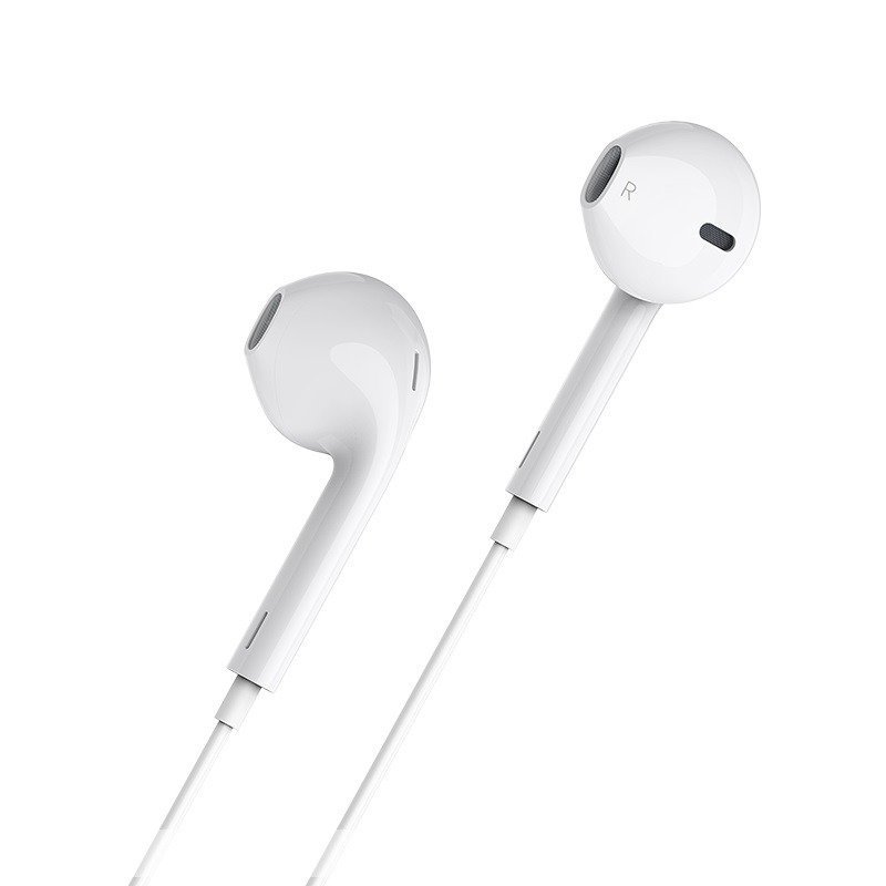 BOROFONE Słuchawki przewodowe z mikrofonem i pilotem, złącze USB-C (Biały)