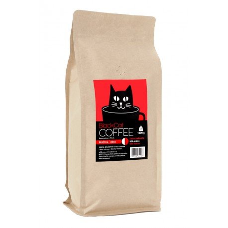Black Cat Black Cat Kawa ziarnista 50% arabika 50% robusta 1000g + Maseczka