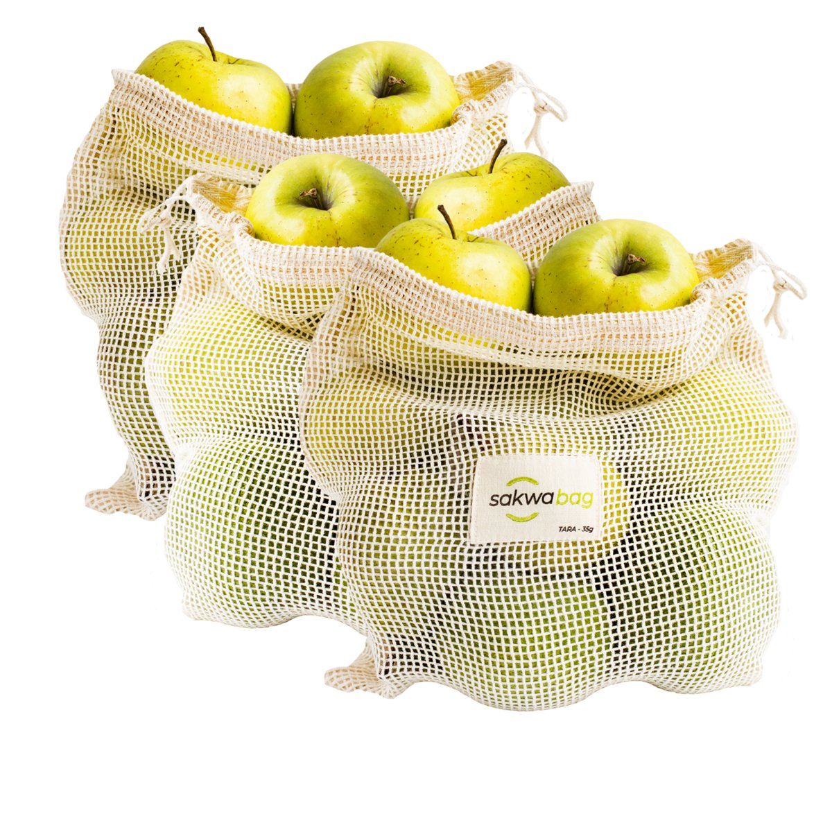 Woreczki wielorazowe rozmiar 25x30 zestaw 3 szt Sakwabag