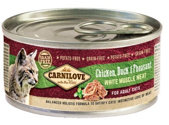 Karma mokra dla kotów CARNILOVE Chicken, Duck & Pheasant, 100 g