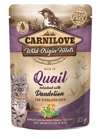 Carnilove Carnilove Cat Sterilised Quail & Dendelion Mokra karma z przepiórką i mniszkiem 85g