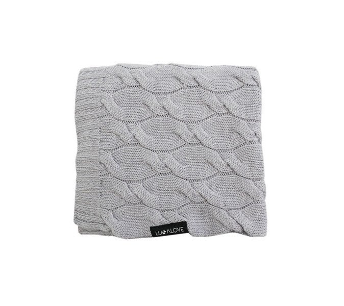 Kocyk z wełny merino - szary, kolekcja PREMIUM Lullalove