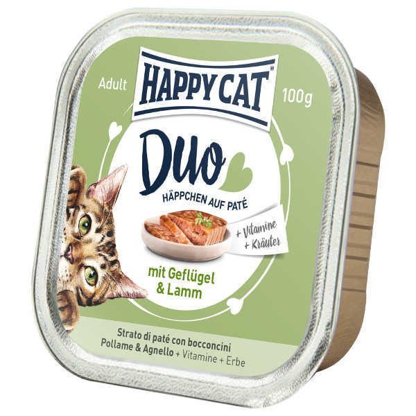 HAPPY CAT Deserówka Duo pasztet kurczak i jagnięcina 100g