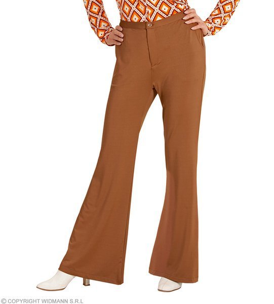 WIDMANN GROOVY 70-te damskie spodnie brązowe małe i średnie dla fantazyjnej sukienki kosztownej 09121