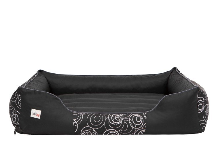 Legowisko HOBBYDOG Prestige L, czarne w koła, 65x50 cm
