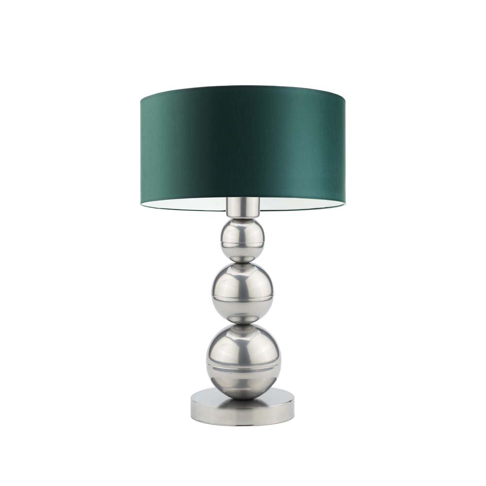 Lampka nocna LYSNE Honolulu, 60 W, E27, zieleń butelkowa/srebrna, 41x30 cm