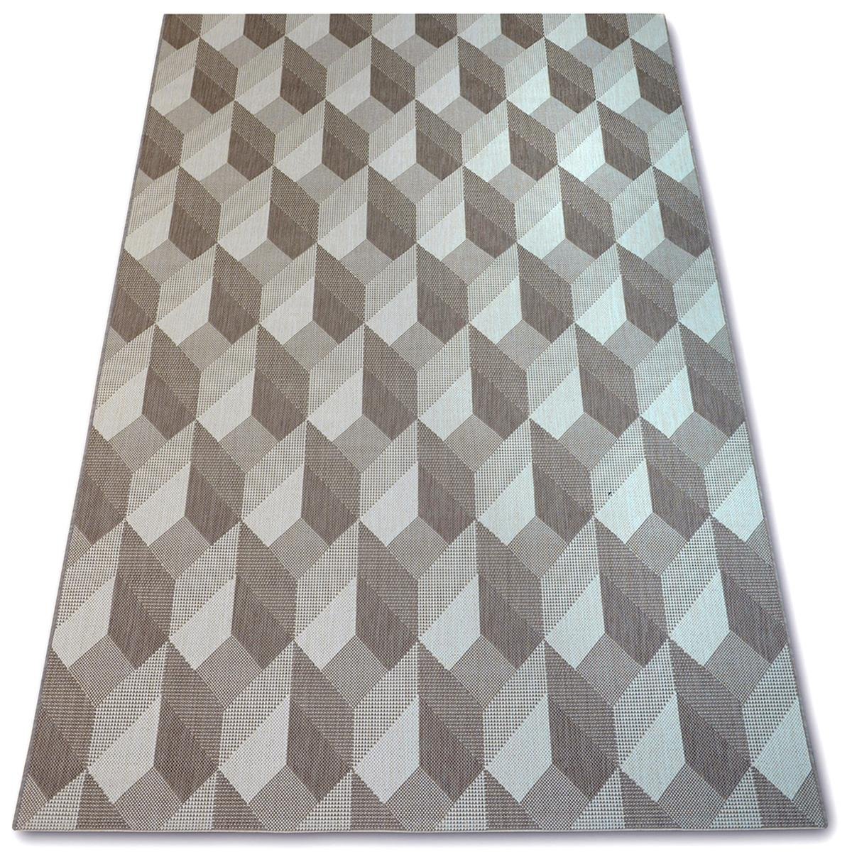 Dywan DYWANY ŁUSZCZÓW Sizal Flat 48624/686 Kostki 3D, 120x170 cm