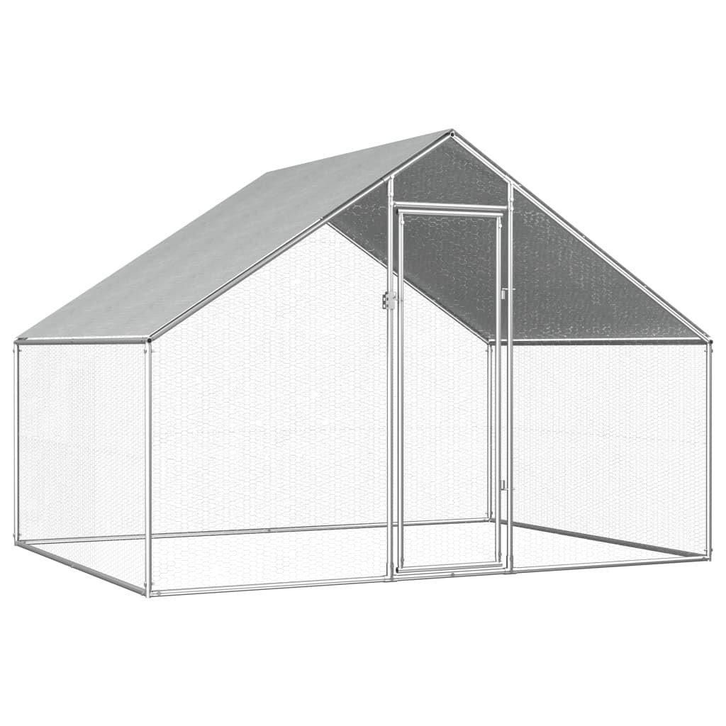 VidaXL Klatka zewnętrzna dla kurcząt, 2,75x2x1,92 m, stal galwanizowana 170788         VidaXL