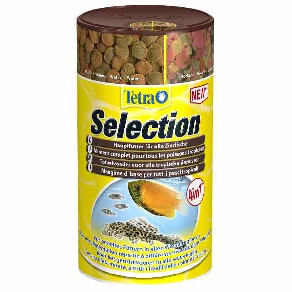 Tetra Selection (główna mieszanka karmy w 4 gatunkach ryb ozdobnych wszystkich stref wodnych), 2 sztuki w opakowaniu (2 x puszka 250 ml)