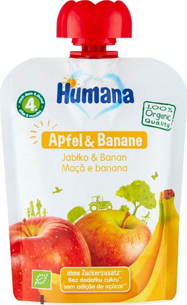 Humana 100% ORGANIC Mus Jabłko-Banan po 6 miesiącu 90 g