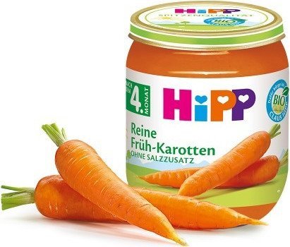 HiPP, Bio, marchewka gotowana na parze bez soli, 125 g