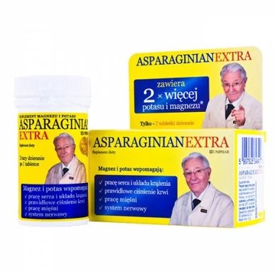 Фото - Вітаміни й мінерали UNIPHARM Asparaginian Extra, 50 tabletek 