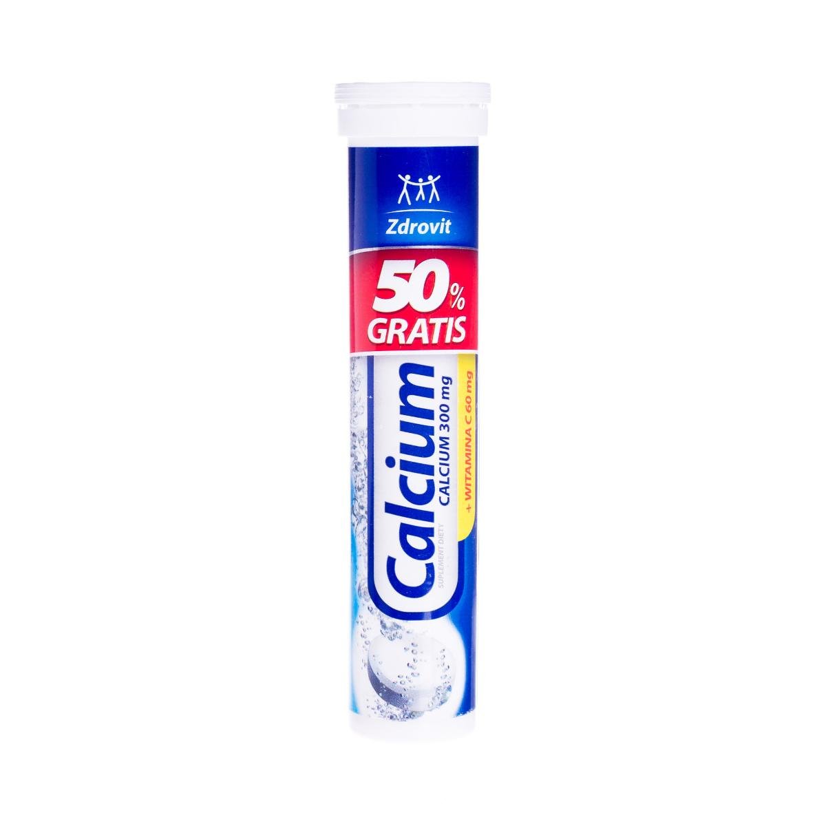 ZDROVIT CALCIUM 300 Mg + VITAMIN C (mandarynka) - 20 tabletek  - >>> WYSYŁKA w 24h 
