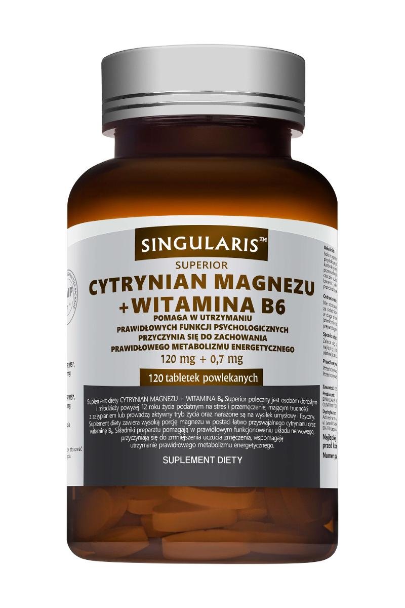 Singularis Cytrynian Magnezu + Witamina B6 120tab