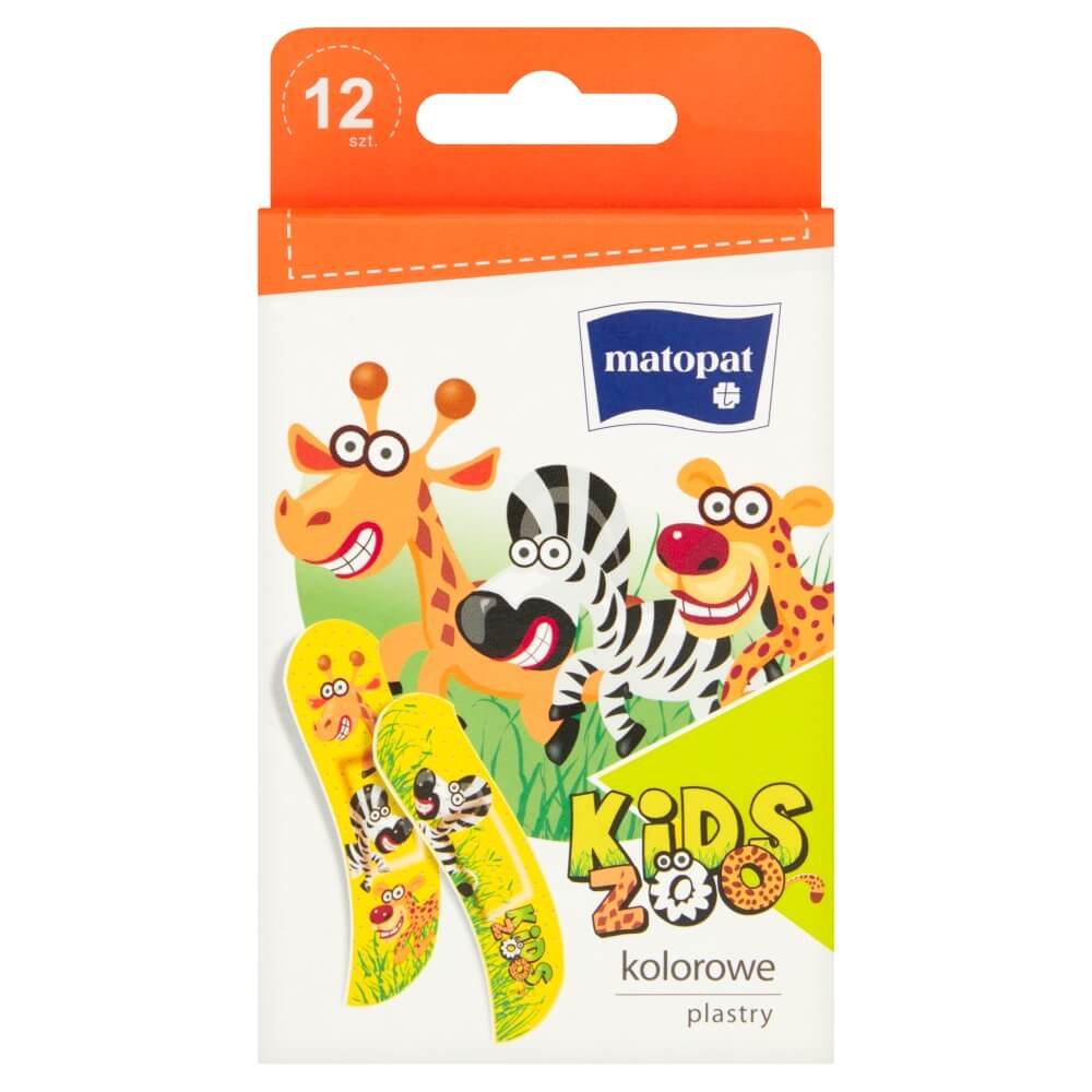 Matopat Zestaw plastrów z opatrunkiem Kids Zoo 12 szt. pionowe op. MA-167-PLMM-082