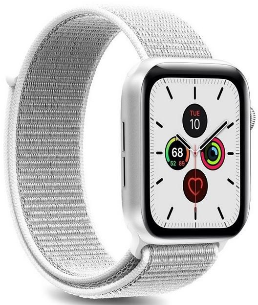 PURO Apple Watch Band Nylonowy pasek do Apple Watch 42 44 mm Biały